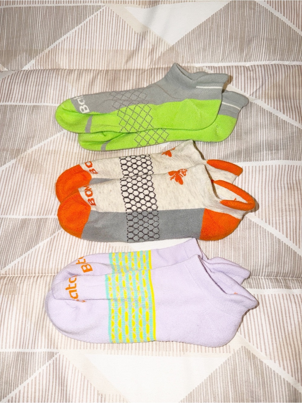 Bundle Bright Low-Cut Socks Pack - Green, Orange, Lavender 1 Bombas and 2 other